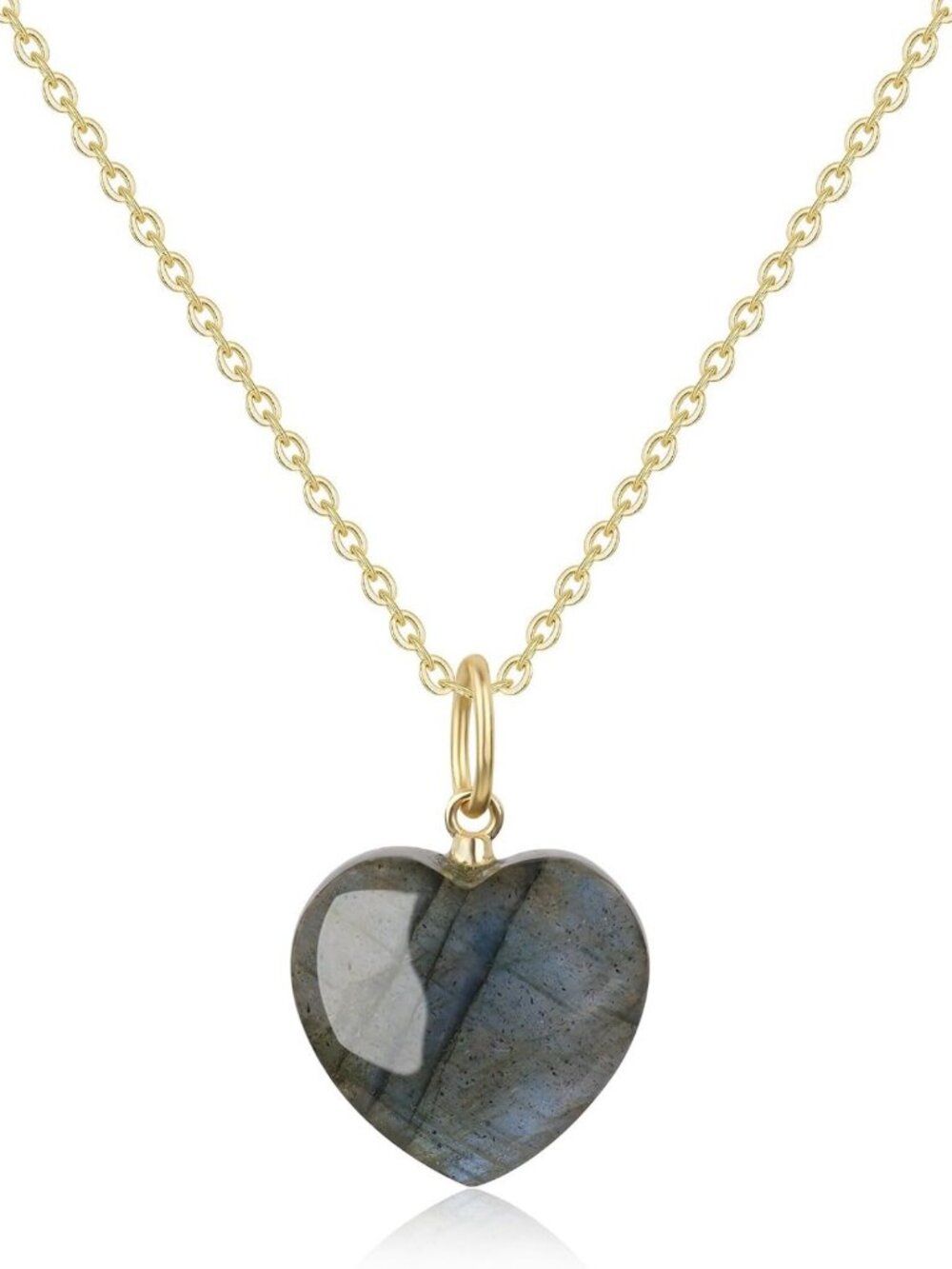 14K Gold Plated Heart Necklace, 925 Sterling Silver Jewelry for Women